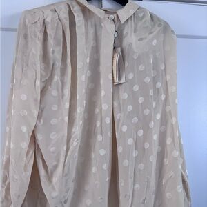 Giorgio Armani Cream Polka Dot Blouse